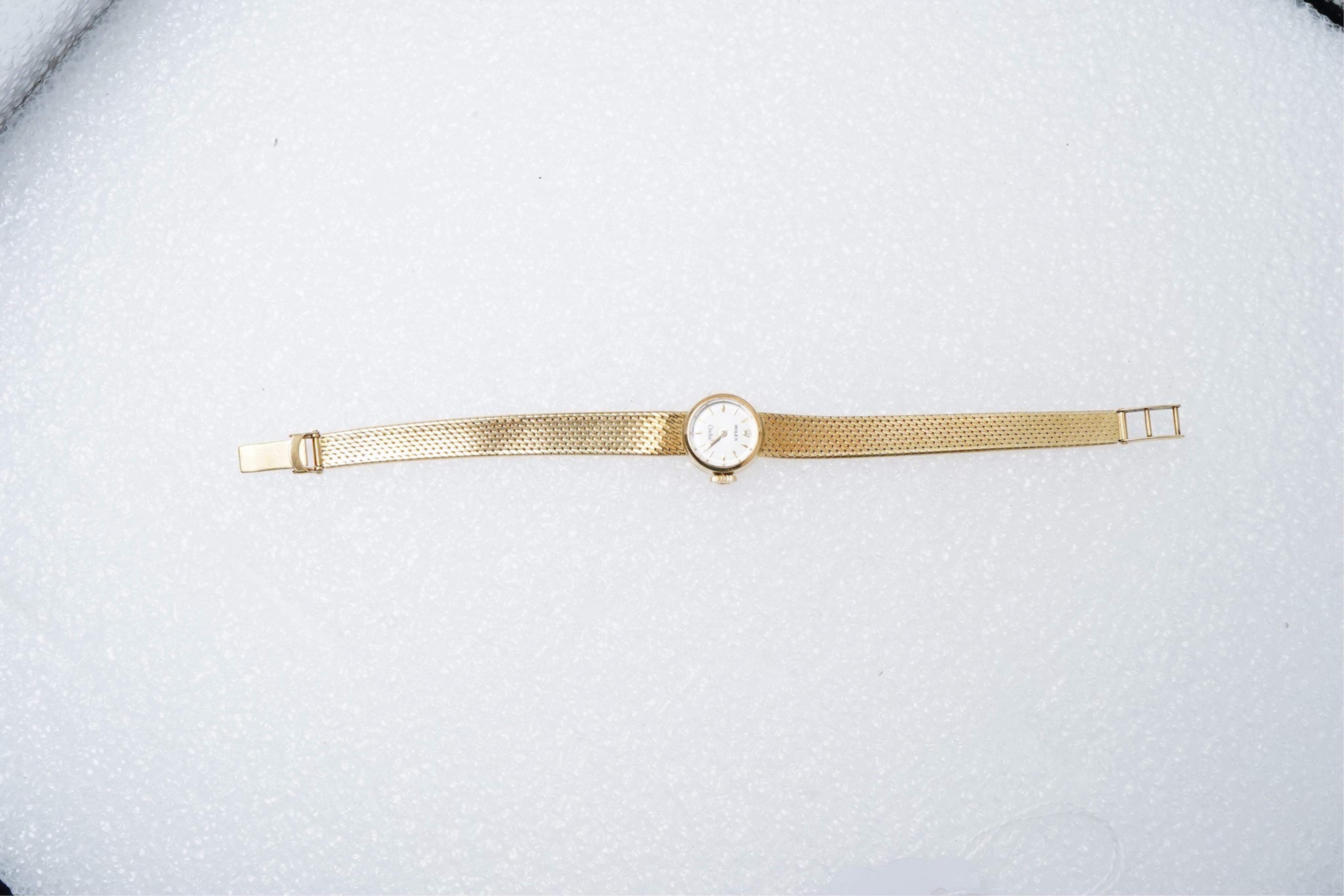 A lady's early 1970's 18ct gold Rolex Orchid manual wind dress wrist watch